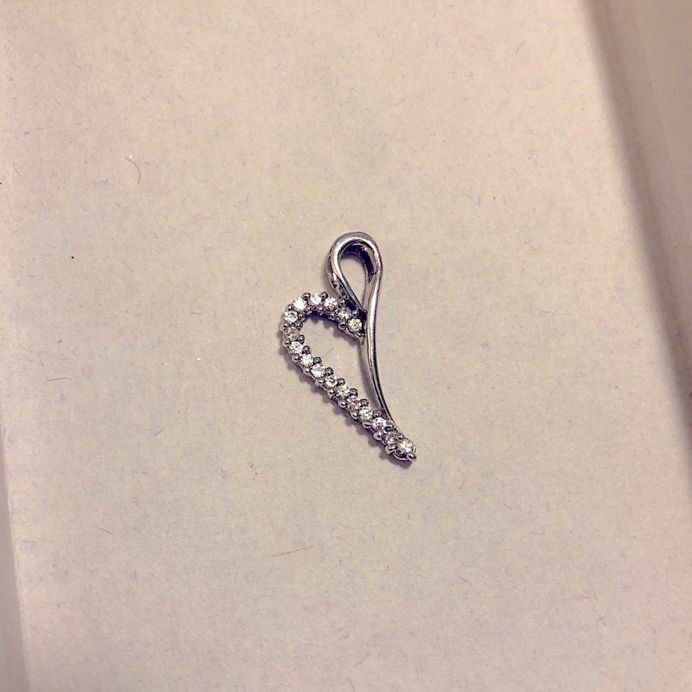 Diamond Accented Hanging Heart Pendant